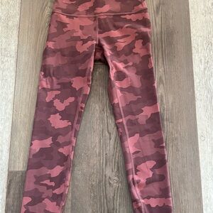 lululemon athletica Pink and Brown Camouflage Leggings